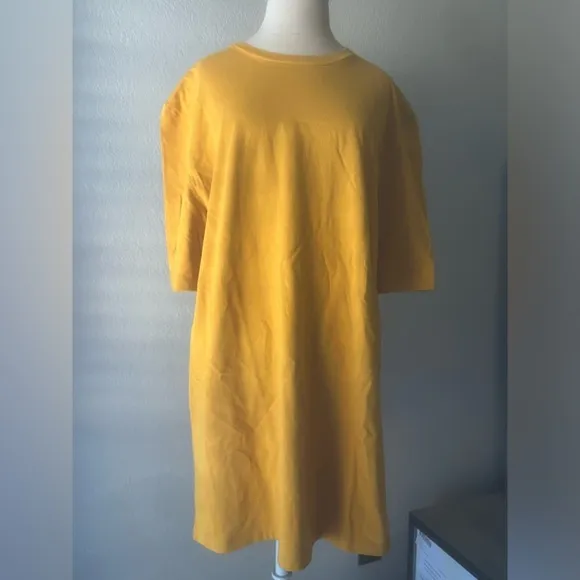 Frankie Shop Women's Knee Length Yellow T-Shirt Dress Size M