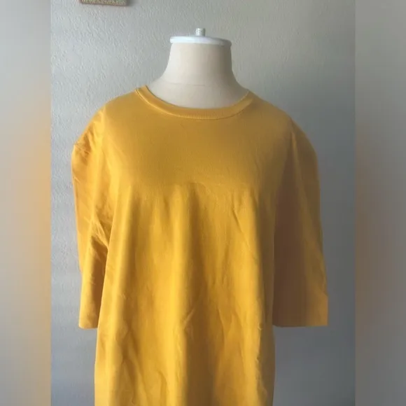 Frankie Shop Women's Knee Length Yellow T-Shirt Dress Size M