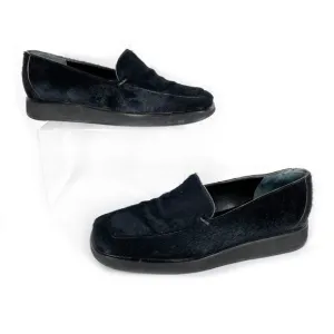 Fratelli Rossetti Black Calfhair Loafers Flat Leather Slip On Driving Shoes 6.5