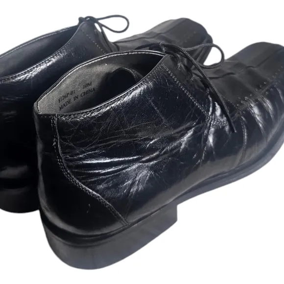FRATELLI Shoes Mens Leather Size 10 M Square Toe Black Fratelli Footwear Dress