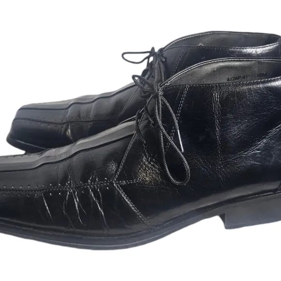 FRATELLI Shoes Mens Leather Size 10 M Square Toe Black Fratelli Footwear Dress