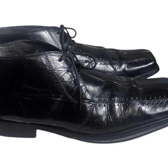FRATELLI Shoes Mens Leather Size 10 M Square Toe Black Fratelli Footwear Dress