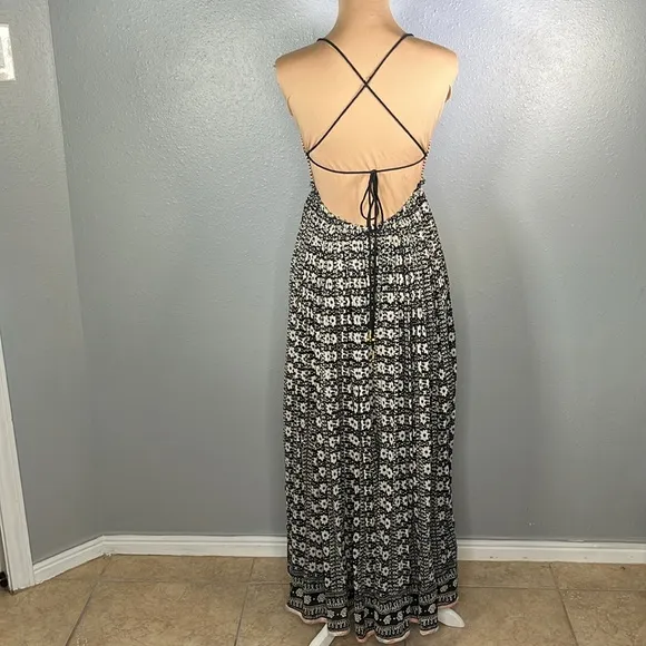 Free people good vibes cotton boho printed maxi dress sz XS