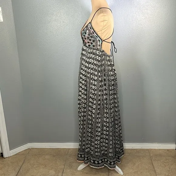 Free people good vibes cotton boho printed maxi dress sz XS