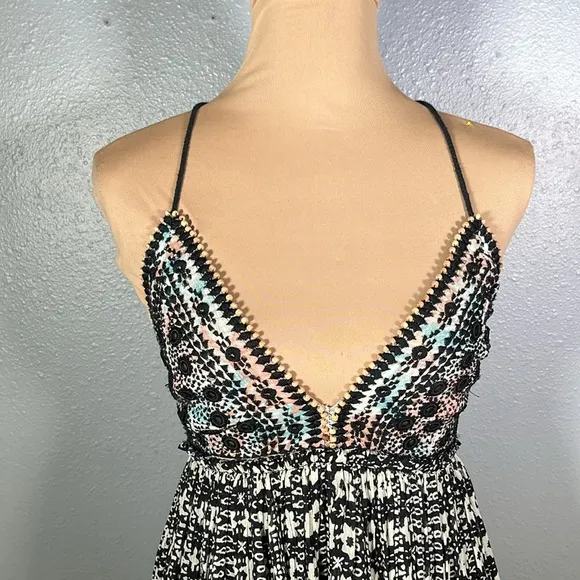 Free people good vibes cotton boho printed maxi dress sz XS
