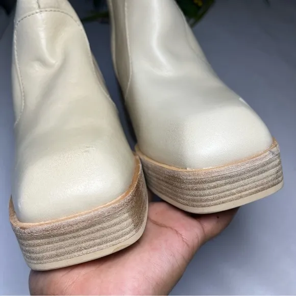 Free People Ruby Platform Boots Bootie Bone Tan Brown Women 39