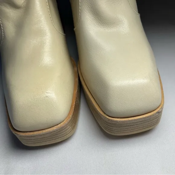 Free People Ruby Platform Boots Bootie Bone Tan Brown Women 39