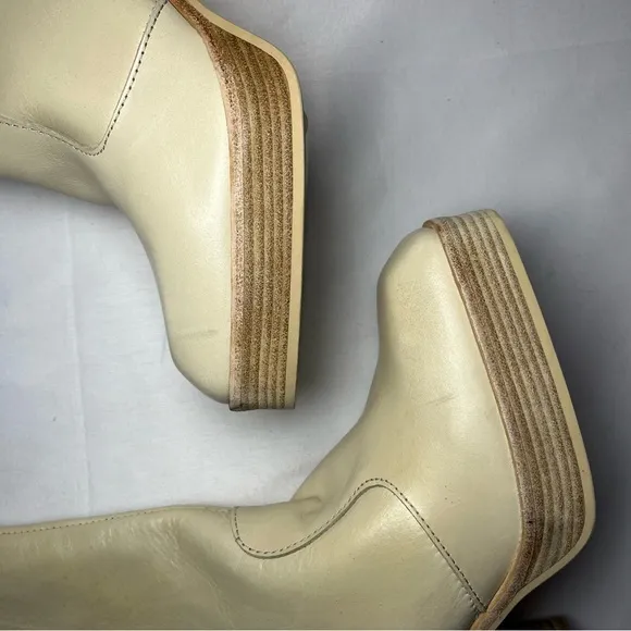 Free People Ruby Platform Boots Bootie Bone Tan Brown Women 39