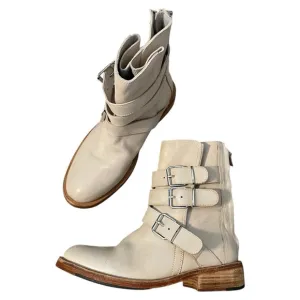 Free People Sunbelt Santa Fe Moto Boot In Bone