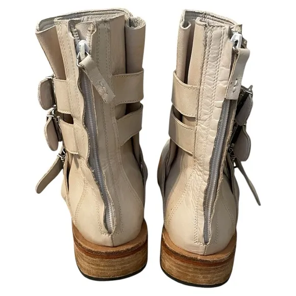 Free People Sunbelt Santa Fe Moto Boot In Bone