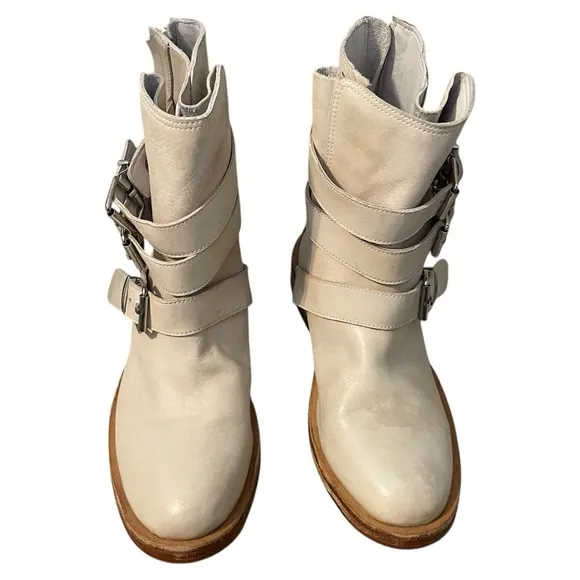 Free People Sunbelt Santa Fe Moto Boot In Bone