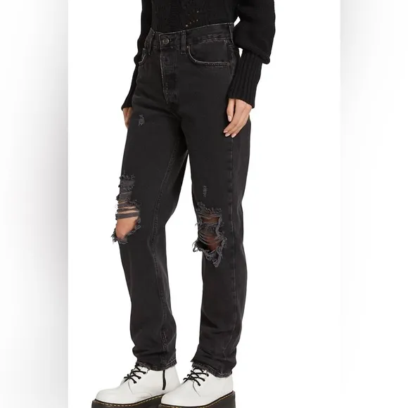 Free People We The Free Lasso Jeans in Washed Black