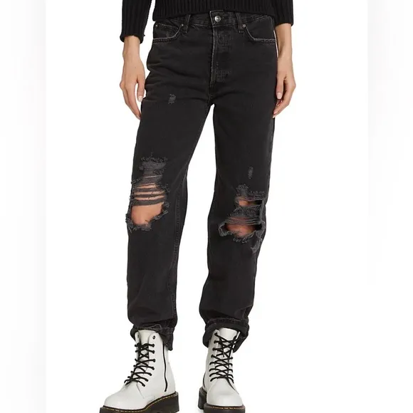 Free People We The Free Lasso Jeans in Washed Black