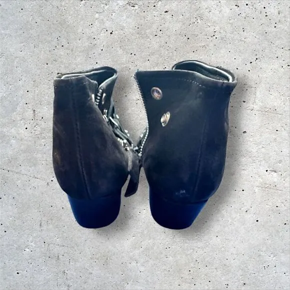 Free People Women's Black Studded Western Ankle Boots Size 6.5