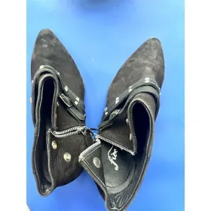 Free People Women's Black Studded Western Ankle Boots Size 6.5