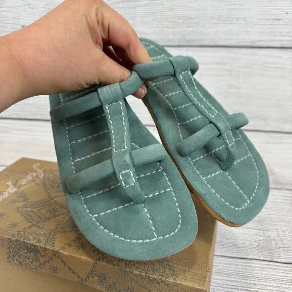 Free People Women's Stormy Sea Teal Summer Hadden Slide Sandals Size 8