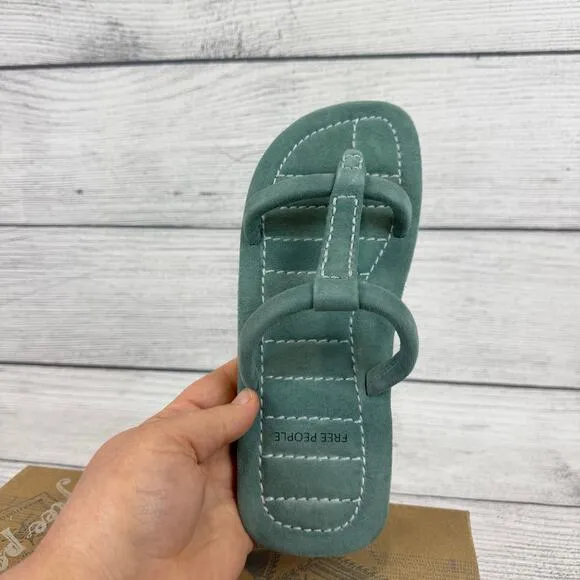 Free People Women's Stormy Sea Teal Summer Hadden Slide Sandals Size 8