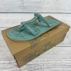 Free People Women's Stormy Sea Teal Summer Hadden Slide Sandals Size 8