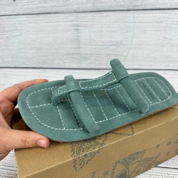 Free People Women's Stormy Sea Teal Summer Hadden Slide Sandals Size 8