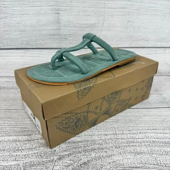 Free People Women's Stormy Sea Teal Summer Hadden Slide Sandals Size 8