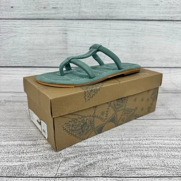 Free People Women's Stormy Sea Teal Summer Hadden Slide Sandals Size 8