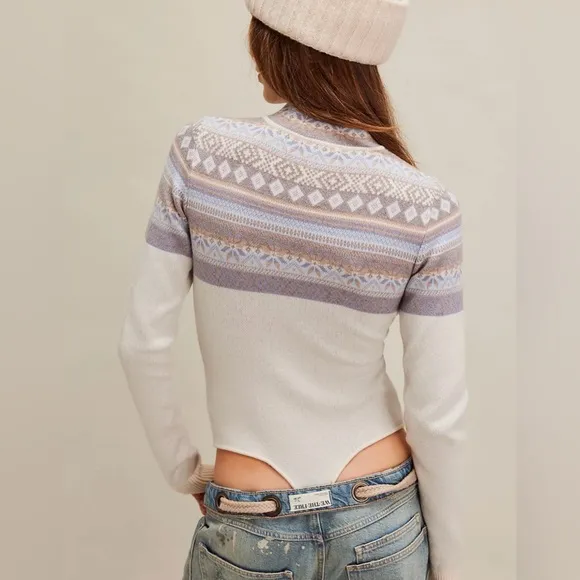 Free People - Women's Winter Warmer Bodysuit -Frost Combo. Size: XS. NWT. (1843)
