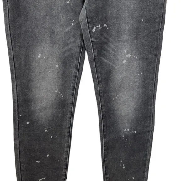 Free People x Sandrine Rose Black Gray Polka Dot Skinny Jeans Size 28