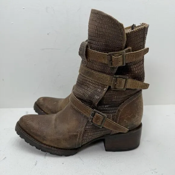 Freebird Apex Brown Distressed Leather Boots Festival Women's Size 5
