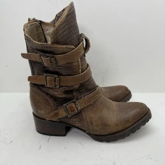 Freebird Apex Brown Distressed Leather Boots Festival Women's Size 5