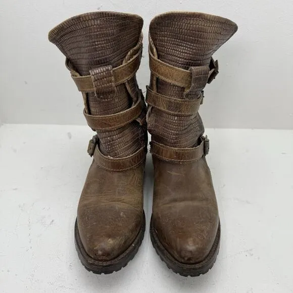 Freebird Apex Brown Distressed Leather Boots Festival Women's Size 5