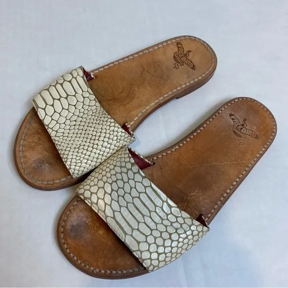 Freebird Leather Snakeskin Golden Sandals