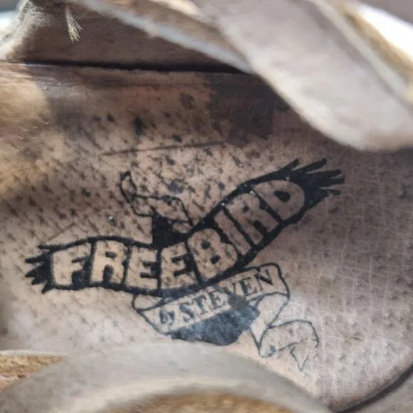 Freebird Women Stair Tan Leather Ankle Boots Booties Size 9M Distressed Strappy