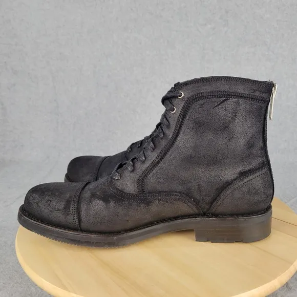 Frye Brayden Mens 10 D Black Leather Zip Casual Chukka Boots Dress Bal 87979