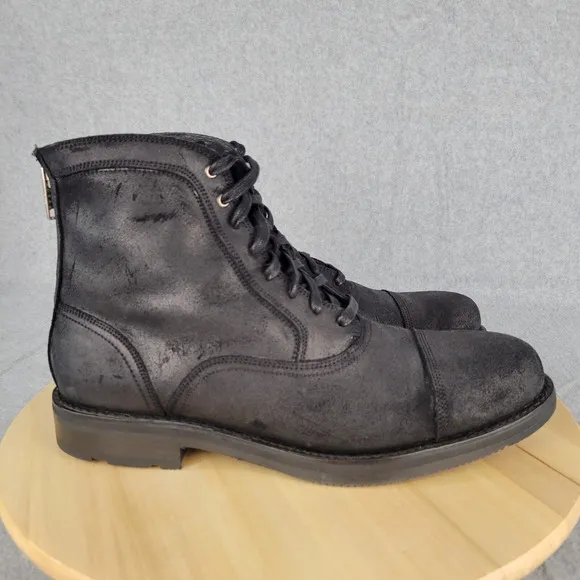 Frye Brayden Mens 10 D Black Leather Zip Casual Chukka Boots Dress Bal 87979