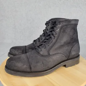 Frye Brayden Mens 10 D Black Leather Zip Casual Chukka Boots Dress Bal 87979