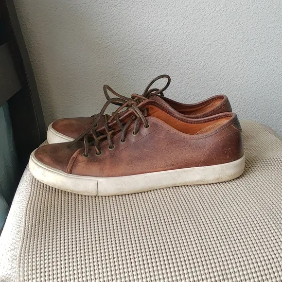 Frye Brown Distressed Leather Shoes