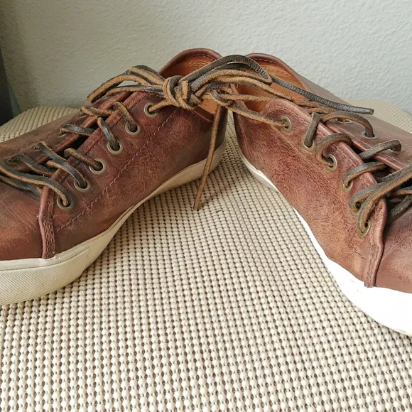 Frye Brown Distressed Leather Shoes