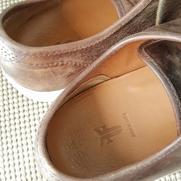 Frye Brown Distressed Leather Shoes