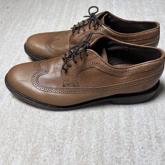 Frye James Wingtip 3484622 Brown Tan Oxford Leather Dress Shoes Mens 11.5 D
