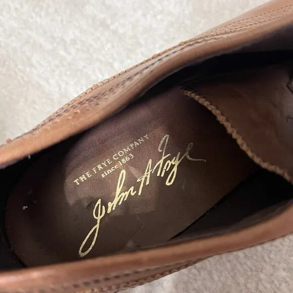 Frye James Wingtip 3484622 Brown Tan Oxford Leather Dress Shoes Mens 11.5 D