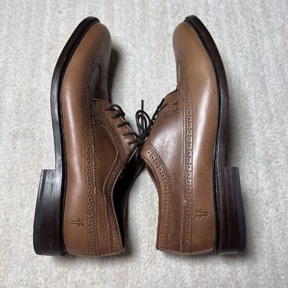 Frye James Wingtip 3484622 Brown Tan Oxford Leather Dress Shoes Mens 11.5 D