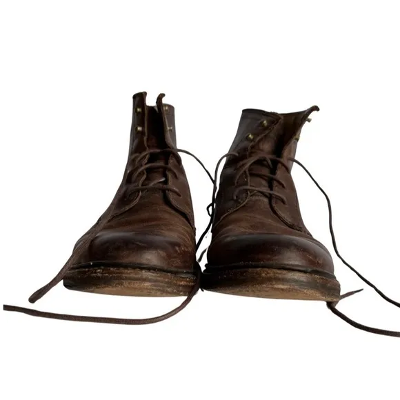 FRYE JOHN ADDISON LACE UP MENS BROWN LEATHER CASUAL DRESS BOOTS size 8