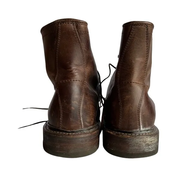 FRYE JOHN ADDISON LACE UP MENS BROWN LEATHER CASUAL DRESS BOOTS size 8