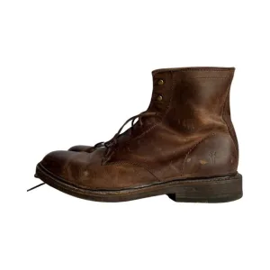 FRYE JOHN ADDISON LACE UP MENS BROWN LEATHER CASUAL DRESS BOOTS size 8