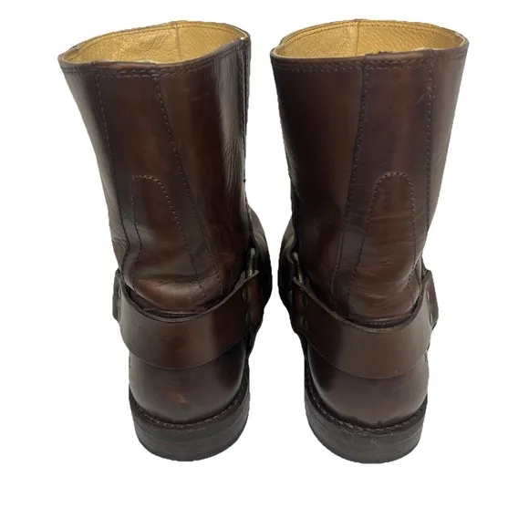 Frye Jonathan Harness Boots Mens Size 8.5D Brown Leather Motorcycle Engineer