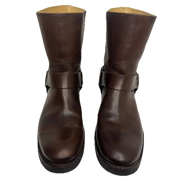 Frye Jonathan Harness Boots Mens Size 8.5D Brown Leather Motorcycle Engineer