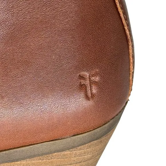 FRYE Judith Double Zip Boots SZ 9 Brown Leather Womens Casual Chic Comfort Boho