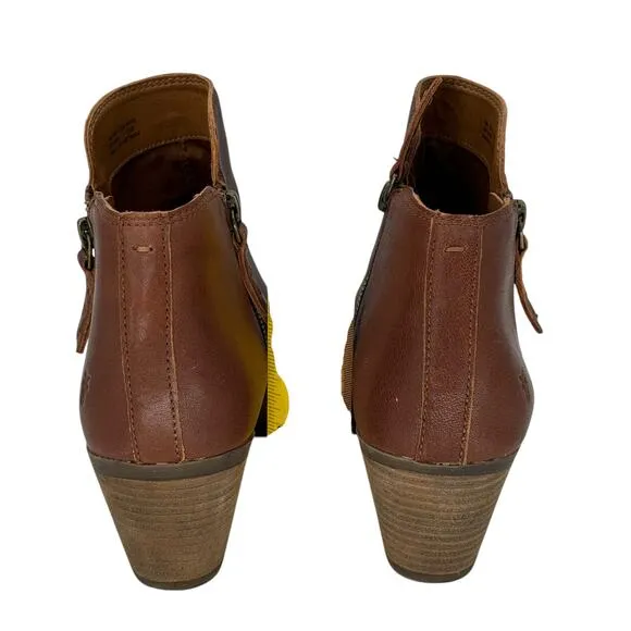 FRYE Judith Double Zip Boots SZ 9 Brown Leather Womens Casual Chic Comfort Boho