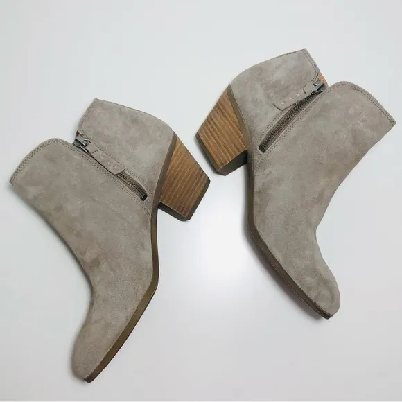 Frye Judith Zip Bootie Women's Ankle Boots Suede Booties Taupe 71735 size 8
