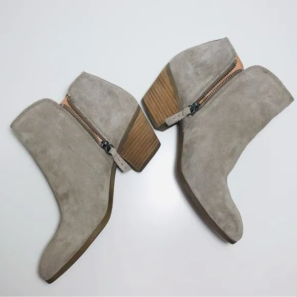 Frye Judith Zip Bootie Women's Ankle Boots Suede Booties Taupe 71735 size 8